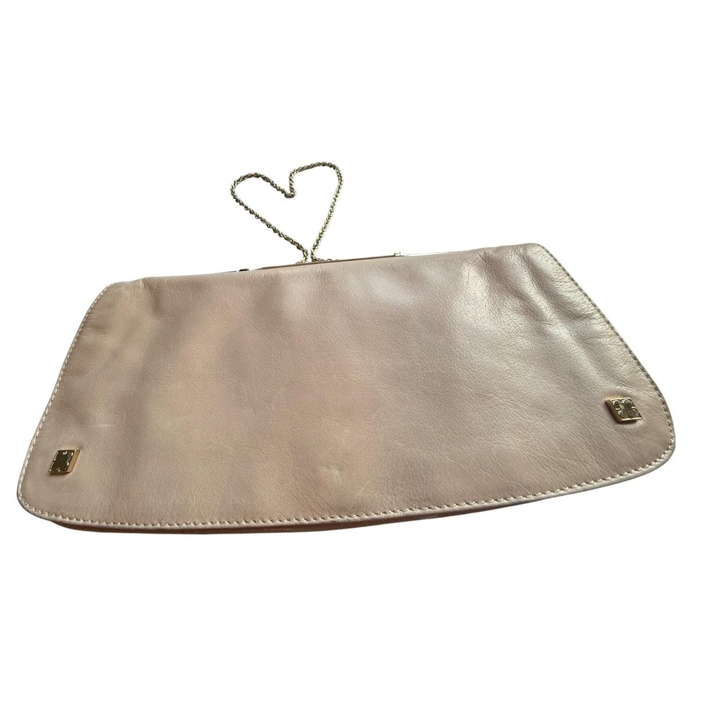 Rare Liz Claiborne Vintage‎ Soft Sexy Leather Clutch New York Evening Peach Bag